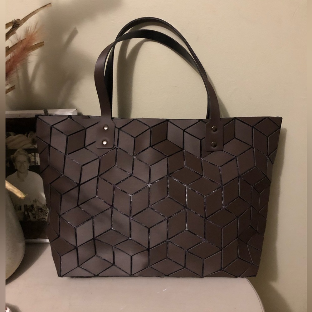 Patrizia Luca Dark Brown Geometric Tote